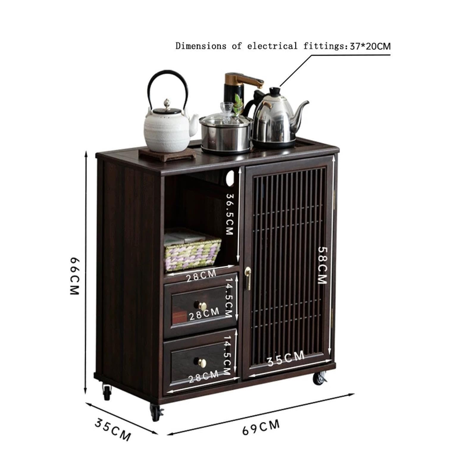 Casa Mobile contenitore laterale for divano con rotelle silenziose