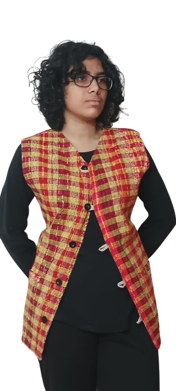 ekok Sleeveless Khesh Jacket for Men and Women Winter Season, Cotton Linen Lining, Khesh Fabric Outer (44)-picture-25