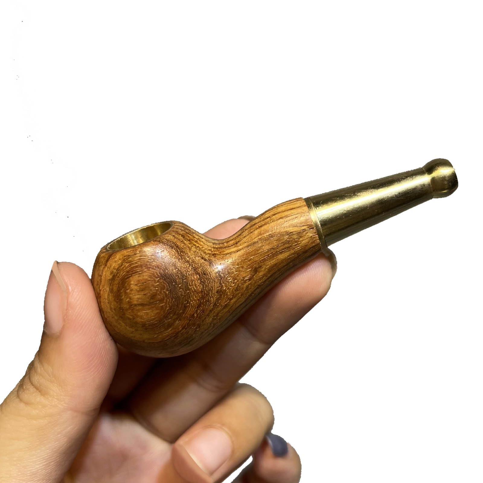 HGTRH Mini Tobacco Pipe, Handmade Wooden Pipe Cigarettes to Smoke Perfect Beginner Pipe Portable Detachable Smoking Pipe Short Mouthpiece Red Sandalwood Pearwood B