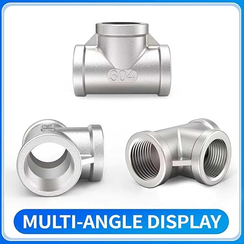 Miniatura 3 de Instalación de tubería de acero inoxidable 304, adaptador de rosca hembra NPT de 12 "x 12" x 12 "(4 unidades)
