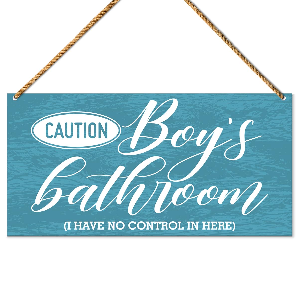 Boy's Bathroom Wood Sign Decor, Boy's Bathroom Decoration Toilet Wall Restroom Door Decor Farmhouse Hanging Sign Decorations, Housewarming Gifts for New House Home Women Men, I Have No Control in Here