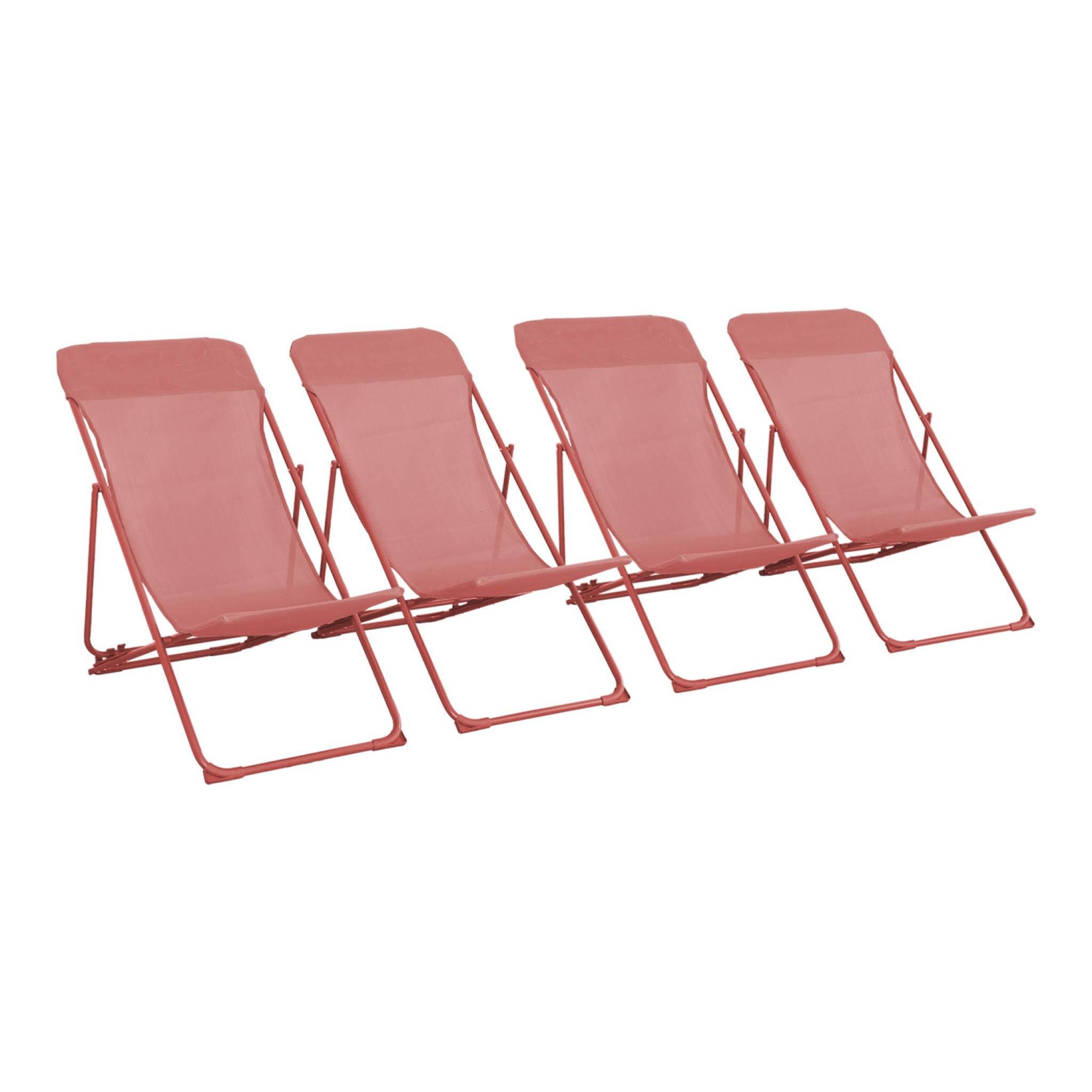 Set 4 sdraio pieghevoli Terracotta - 83x88x95 cm
