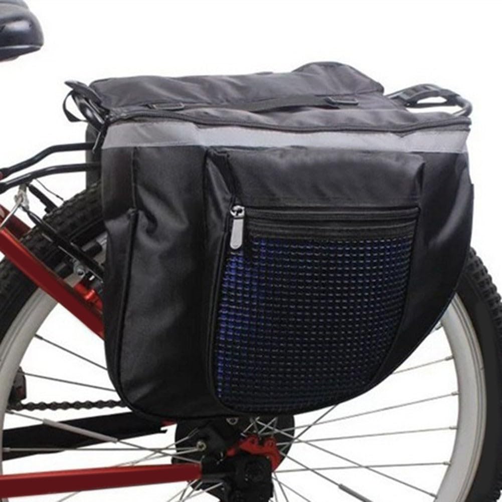 Waterproof Bike Pannier Bag 28x30cm Lightweight Rear Rack Saddle Bag with Organized Storage for Bicycle Accessories(blue)