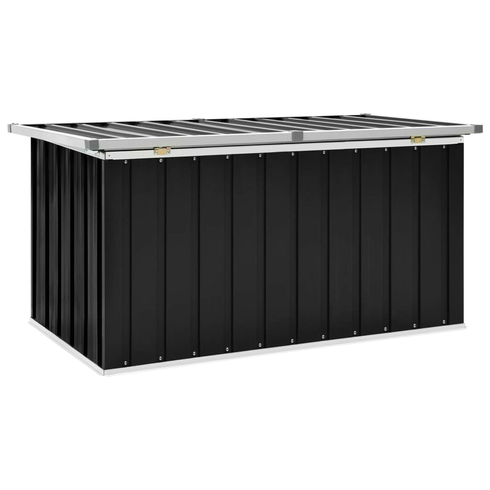 Festnight Gartenbox Wasserdicht Metall Auflagenbox Garten-Aufbewahrungsbox Große Kissen Werkzeugkasten Gartenbox Balkonschrank Gartentruhe Kissenbox Anthrazit 129 x 67 x 65 cm