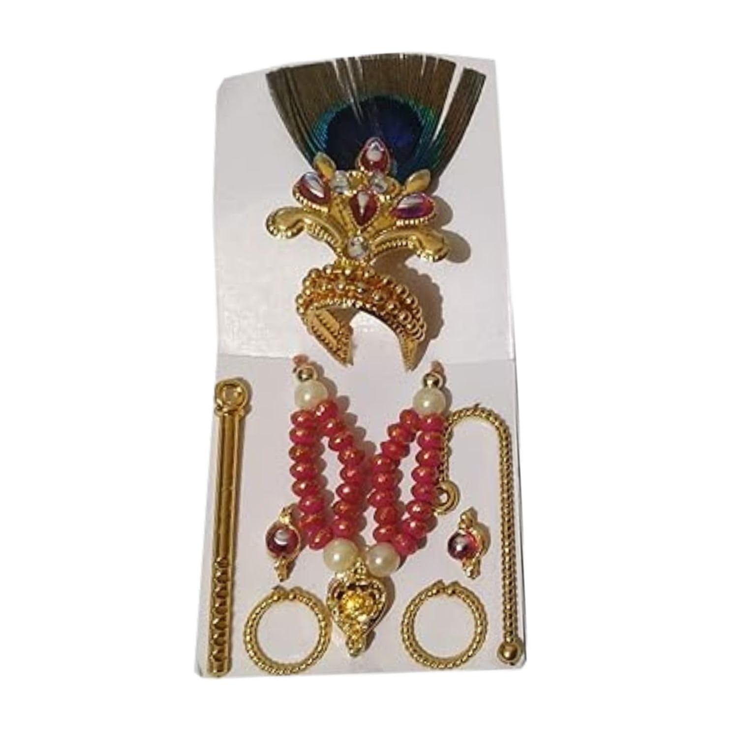 Salvus APP SOLUTIONS Universal Size Orange Color Laddu Gopal Shringar Set (1-Laddu Gopal Mukut, 1-Krishna Basuri, 1-Necklace, 1-Earrings Set, 1-Stick, 2-Hand Bracelet), Krishna Shringaar (Assorted) (B0743FCDDY) Amazon Price History, Amazon Price Tracker