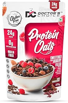 Oats, High Protein Oats, 27G Pure Protein Breakfast Cereals, Rich In Fiber, No Additives & No Refine Sugar. (375G, Dark Choco Berry)