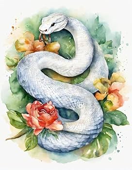 Amazon.co.jp: 白蛇様 321番開運絵画、風水、幸運アート