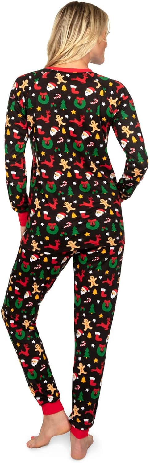 Tipsy Elves Matching Christmas PJs - Classic Lapel Couples Pajama Sets for Men and Women - Image 3