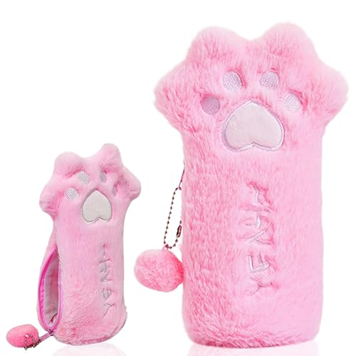 FunBlast Panda Fur Pencil Pouch for Girls – Multi-Purpose Zipper Pouch Case for School Kids, Cute Cosmetic Pouch for Girls, Coin Pouch, Travel Pouch, Fur Pouches for School/Office (Pink)