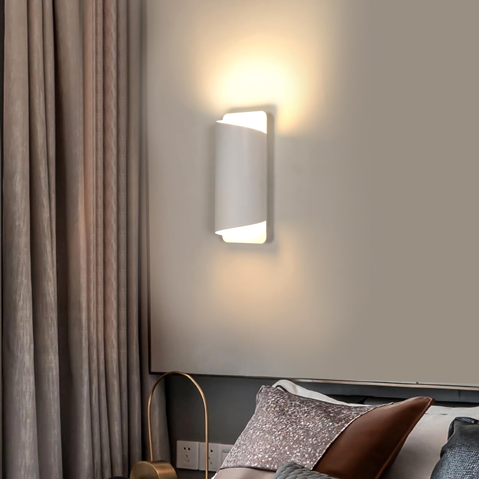 SENQIU Wandleuchte Innen, Weiße Wandlampe Modern G9, Up and Down leuchten, Wandleuchten Innen aus Metall für Schlafzimmer, Wohnzimmer, Treppen, Flur, Treppenhaus (ohne Leuchtmittel)