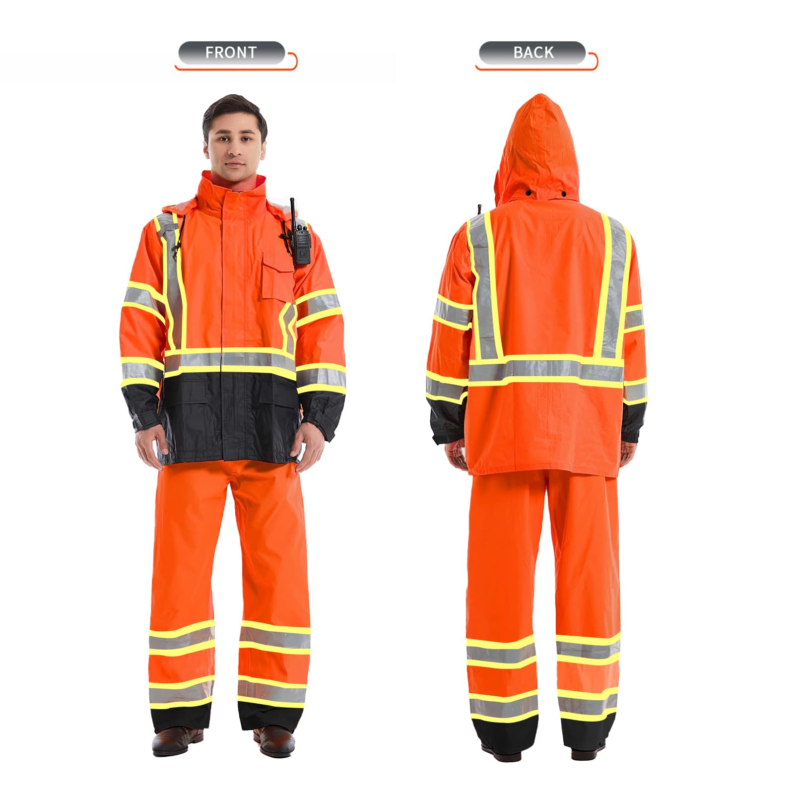 Snapklik.com : SKSAFETY Hi Vis Rain Suits For Men Waterproof, High Vis ...