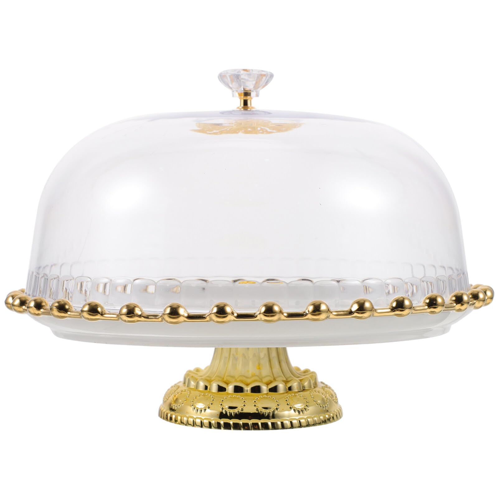 Kichvoe 1 Set Tall Cake pan Acrylic Cake Stand Cake Platter Wedding Cake Stand Vintage Decor Wood Tray Footed Cake Plate with Dome Plastic Tray Luxury to Rotate White Plastic pallets-10Inch