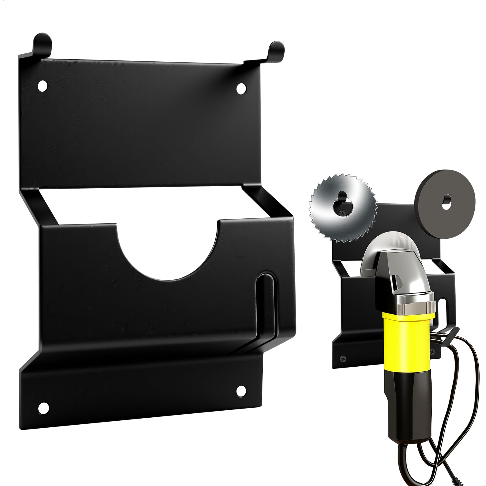 Winkelschleifer Halterung, Flex Halterung, Wandmontage Winkelschleifer Halter, Werkzeugwand zur Aufbewahrung von Winkelschleifern, Schleifscheiben und Trennscheiben, Schwarz, Metall Baumarkt