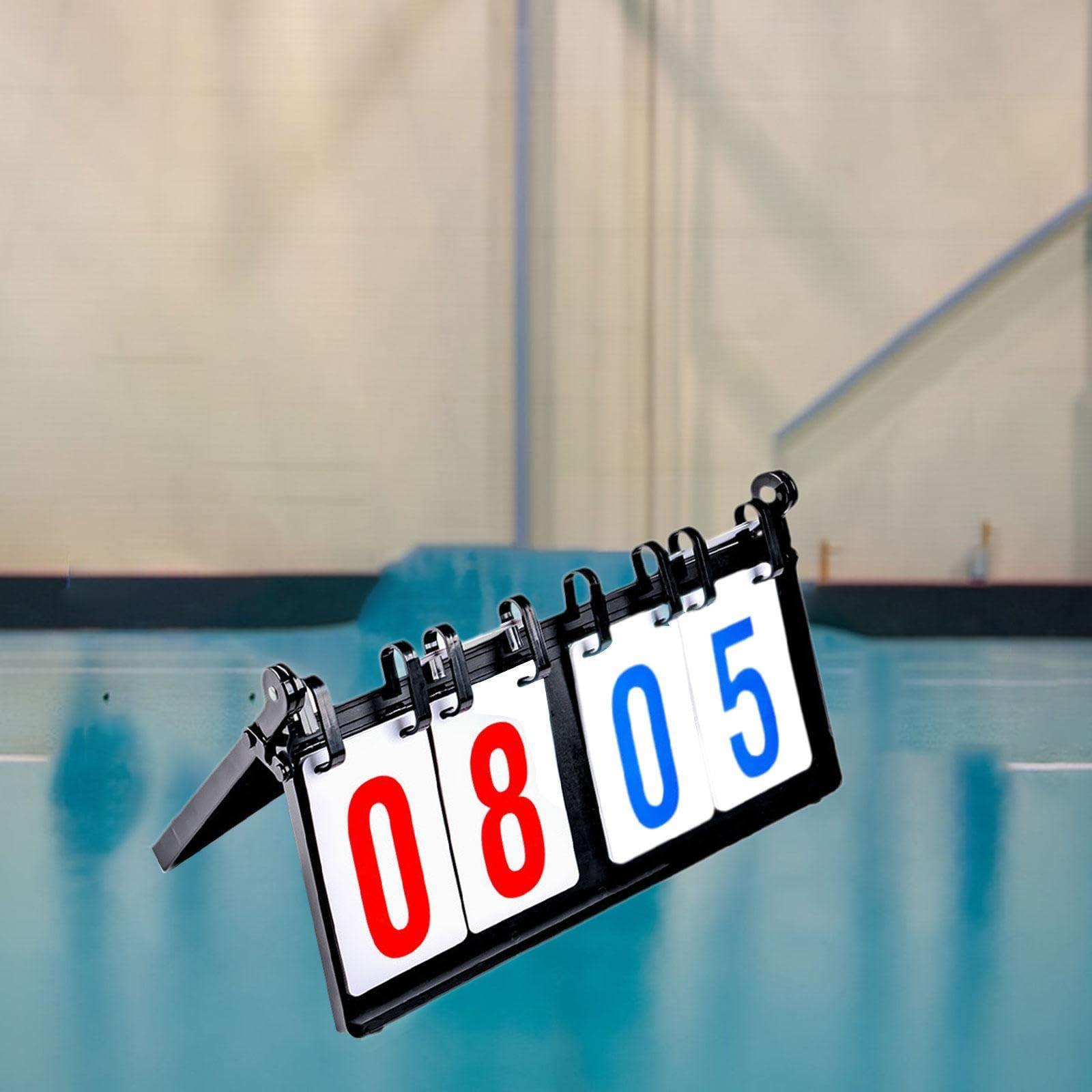 QSTDGVPW Portable Flip Scoreboard, Manual, 4 Digit Tabletop Score Board Flipper Board for Table Tennis
