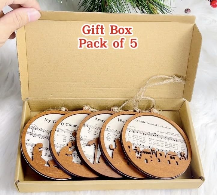 Pack-of-5-Wooden-Music-Sheet-Nativity-Ornaments-Bulk-Christmas-Catholic-Scene-Ornament-Christian-Keepsake-Xmas-Tree-Hanging-Decor-with-Jesus-Birth-Yule-Gift-for-Pastor-Faith-Church-Members-CB-11 Pack of 5 Wooden Music Sheet Nativity Ornaments Bulk Christmas Catholic Scene Ornament Christian Keepsake Xmas Tree Hanging Decor with Jesus Birth Yule Gift for Pastor Faith Church Members CB 11