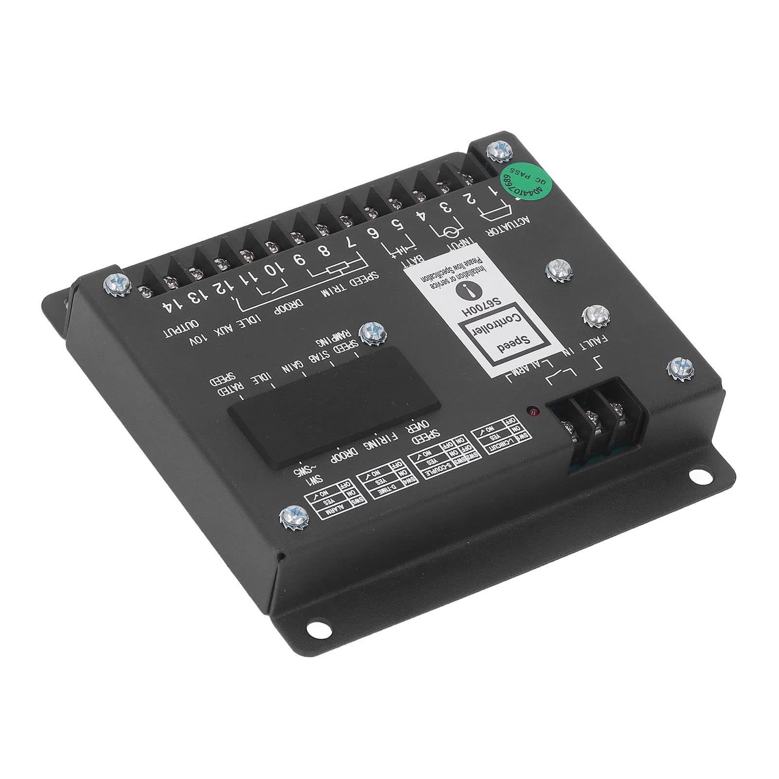 Wakects Regolatore Elettronico di velocità del Generatore, Regolatore di velocità del Generatore ABS 24 V CC, Controllo Ad Anello Chiuso Risposta Rapida Uscita 10 A da 14 A 176 ° F per Utenti di
