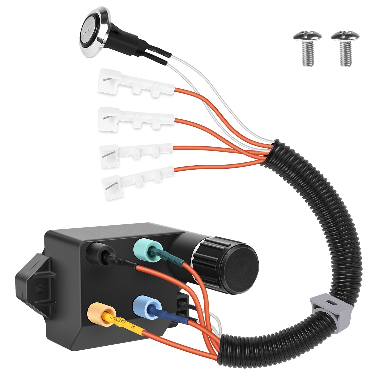 GFTIME 66355 Igniter Kit Replacement for Weber Genesis II 410 & 210 Series (2017 and Newer), Electronic Grill Igniter with Wire Management & Ceramic Protection, 4-Output Ignition Module, Grill Lighter