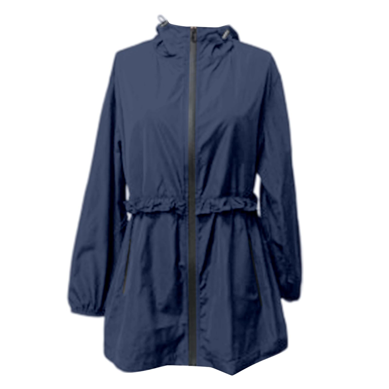 Chubasquero para mujer, chaqueta impermeable con capucha para deportes y actividades, rompevientos ligero para todas las condiciones climáticas