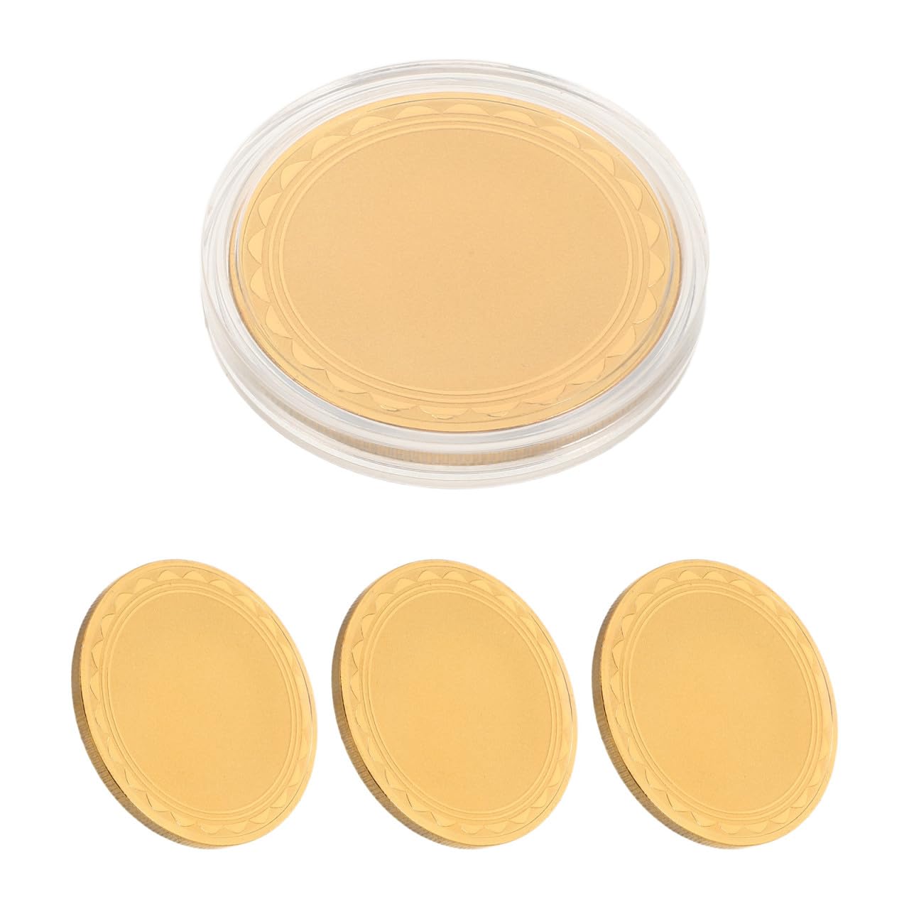 Monedas para grabado láser circulares de hierro dorado en blanco para manualidades