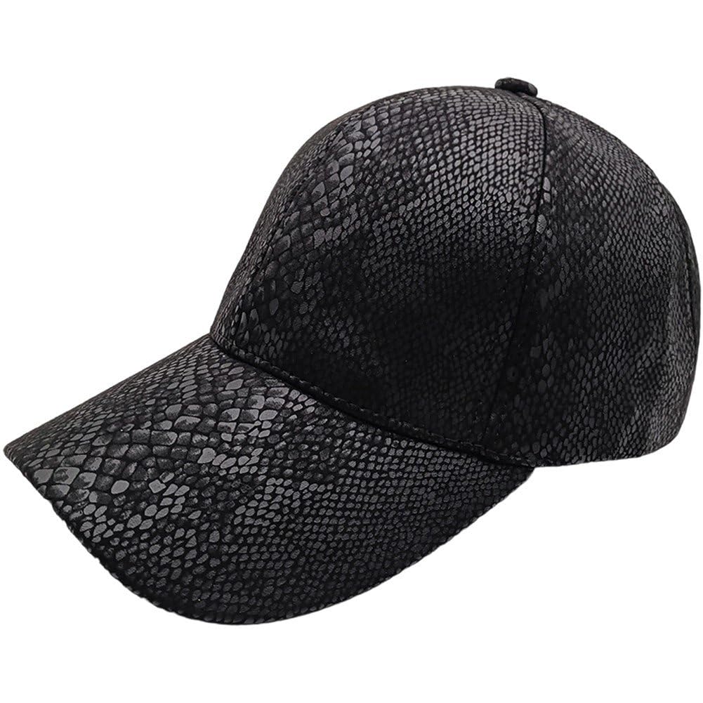 Luxylei Snakeskin Pattern Polyester Baseball Cap Unisex Casual -hat Adjustable Snapback for Women Men Street Casual Sunscreen Caps