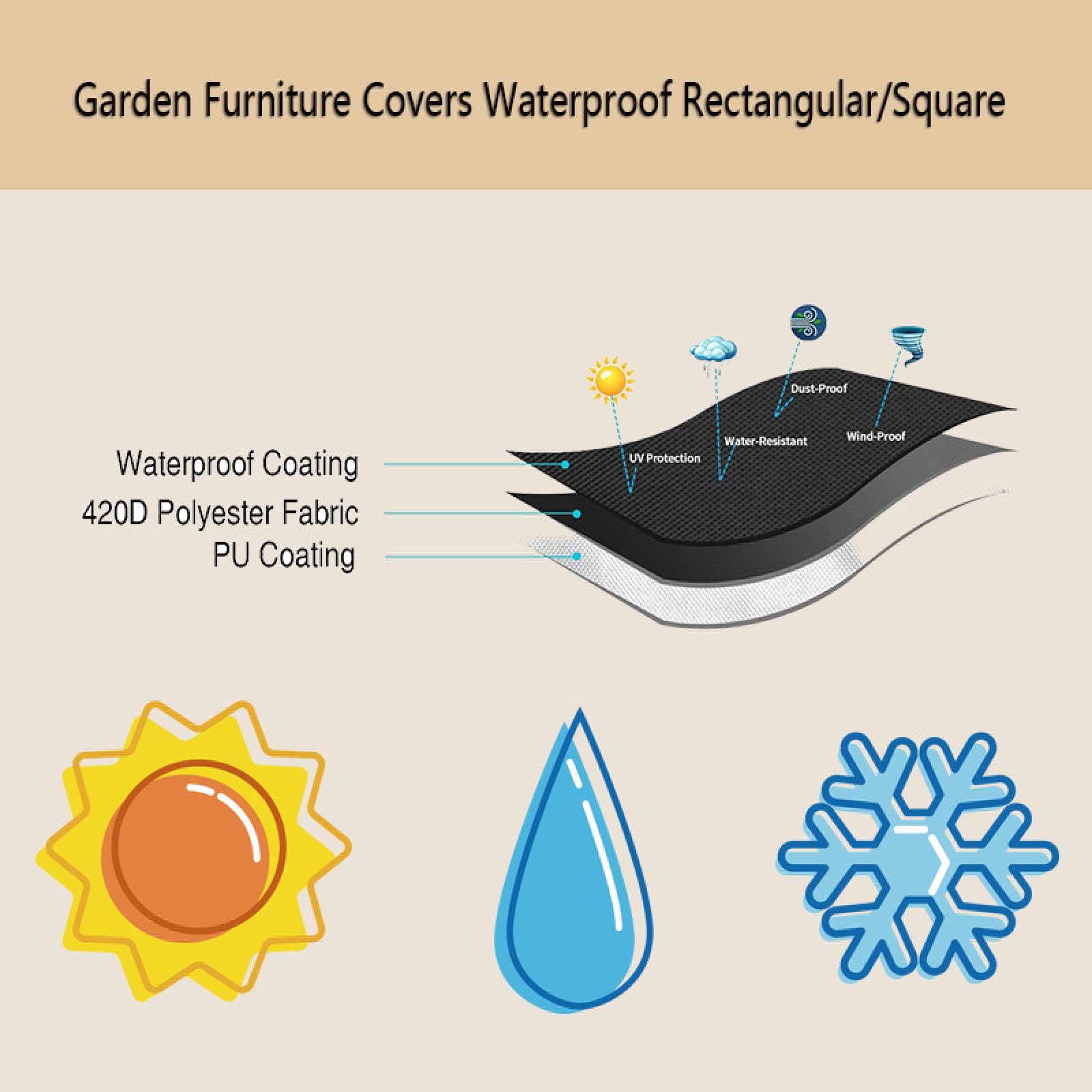 Copertura Per Mobili Da Giardino HOLEILUCK – 320x200x84 Cm, Tessuto 420D, Impermeabile E Anti-UV
