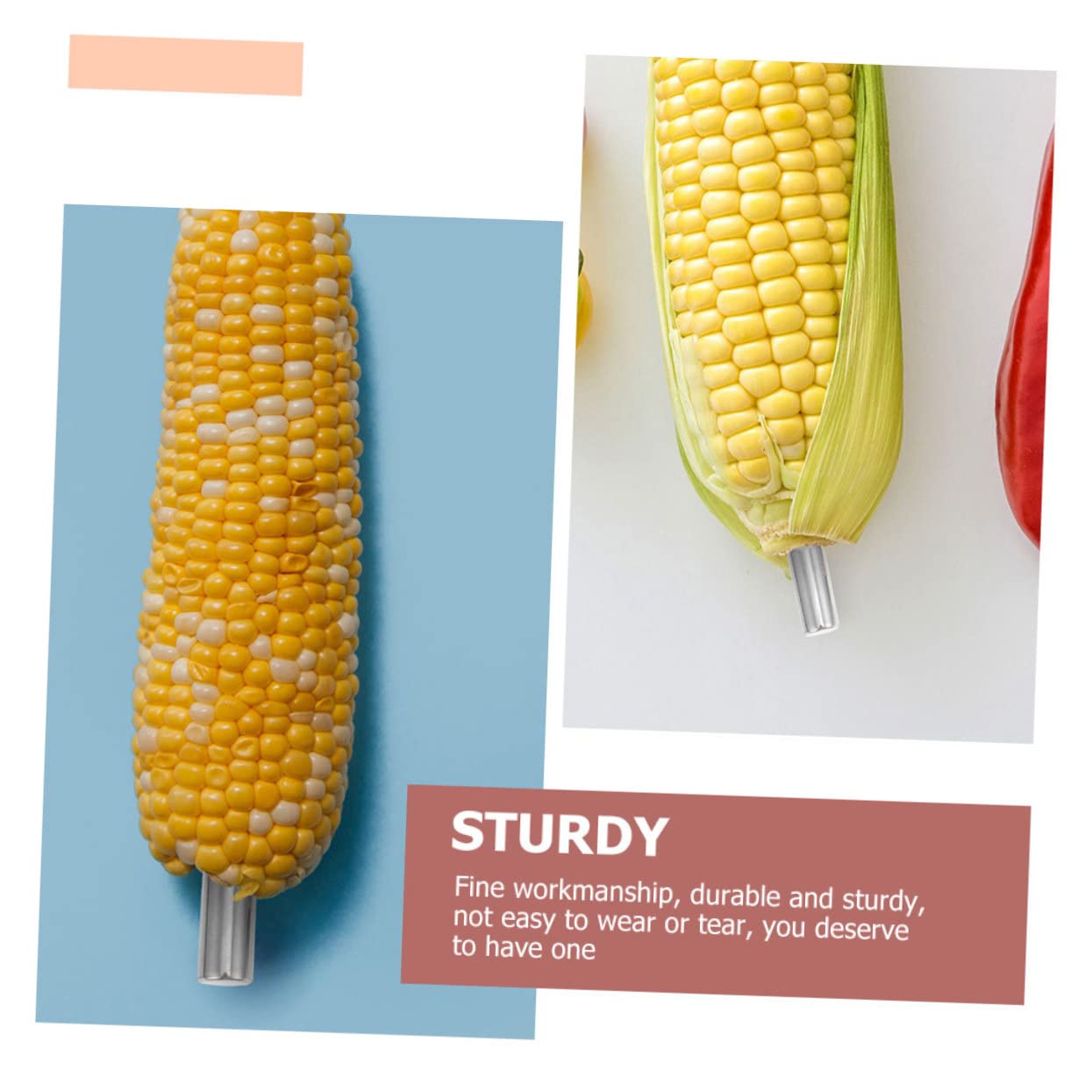 Sosoport 2sets 12pcs Bbq Corn Forks Durable Stainless Steel Needles Ergonomic Handle Easy to Clean for Picnics and Barbecues Bbq Tools for Corn and Fruit Enjoyment 12pcs*2