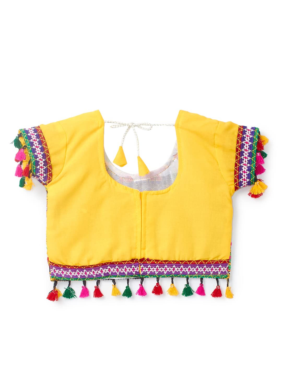 Diwali Sale Banjara India Cotton Kutchwork Embroidered Girls Chaniya Choli With Dupatta (Cc1-Wild) - Yellow