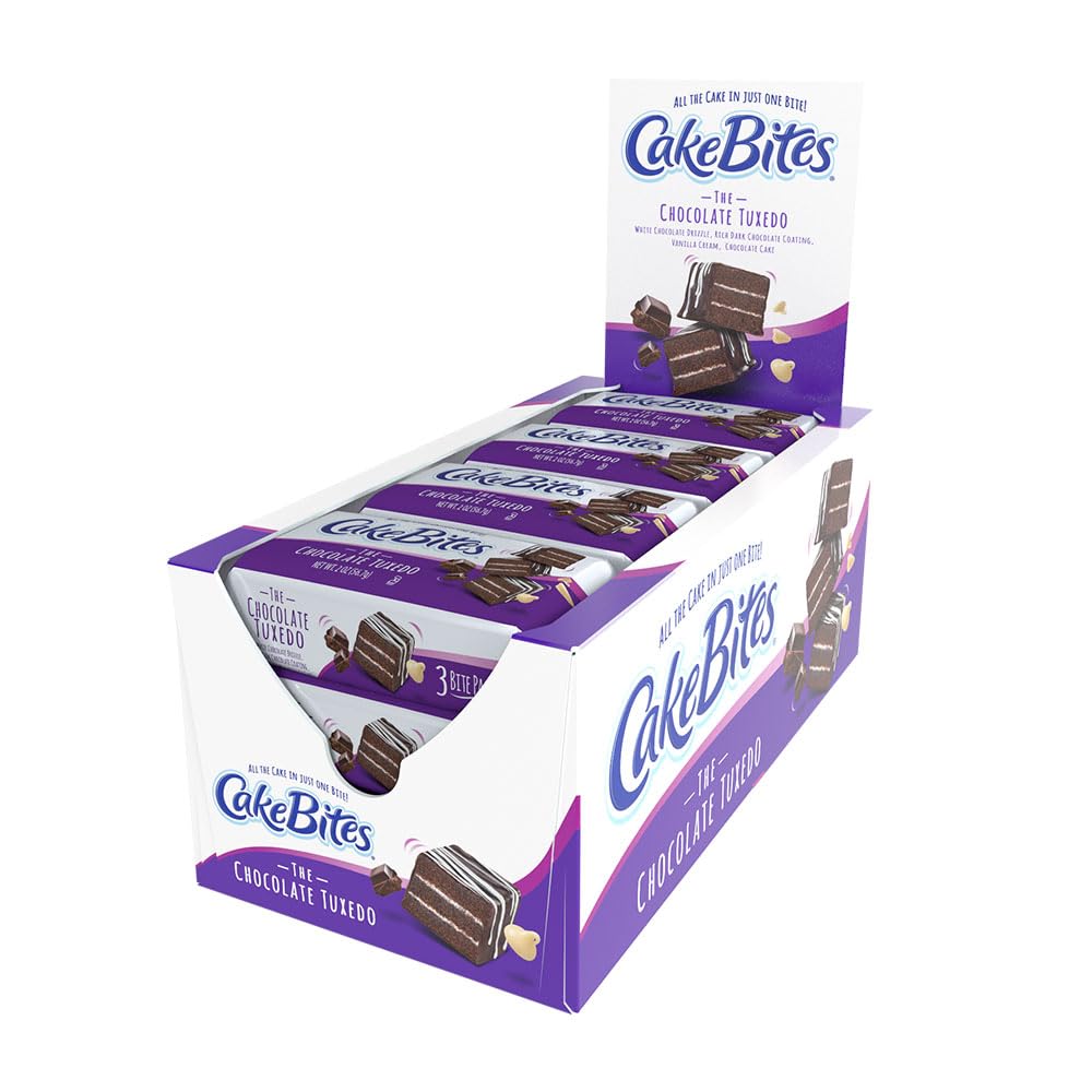 The Original Cakebites by Cookies United, Grab-and-Go Bite-Sized Snack (Chocolate Tuxedo, 2 Ounce (Pack of 12))