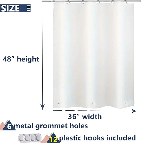 Miniatura 5 de Forro de cortina de ducha con 5 imanes inferiores y 8 clips magnéticos para cortina de ducha lateral de ducha, protector de fugas, cortina de ducha