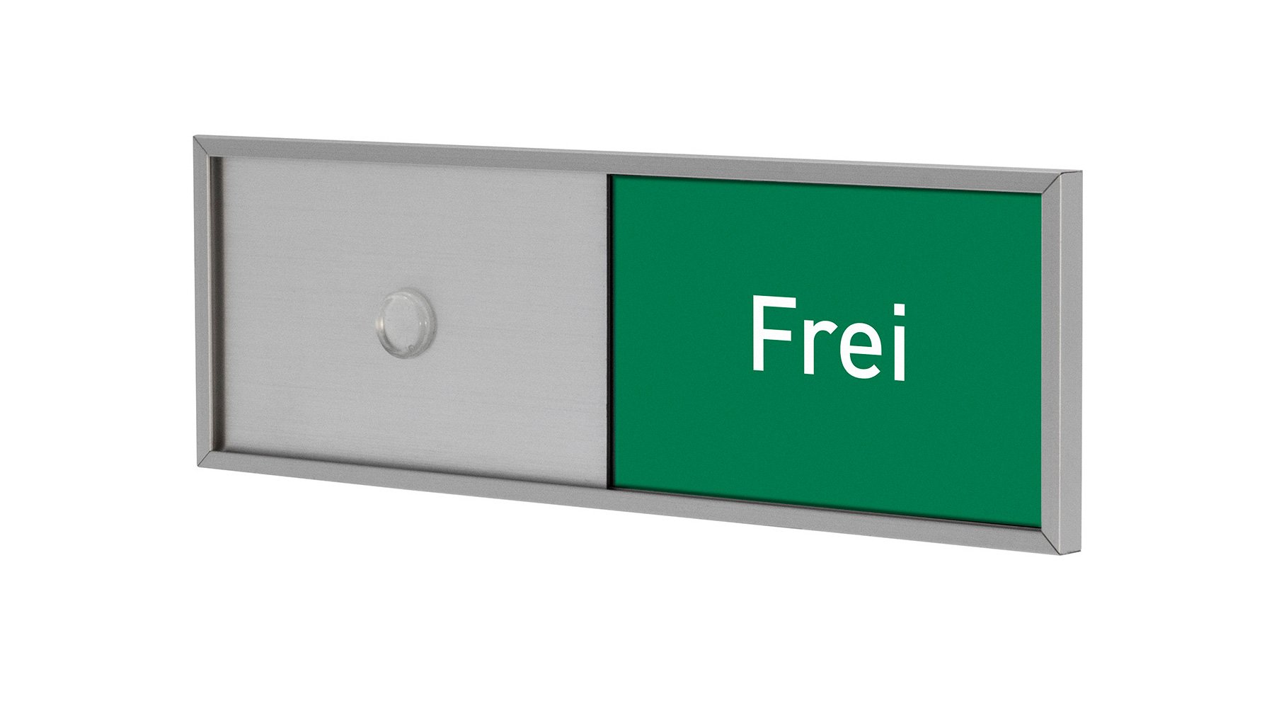 Madrid Silver Line Frei-/Belegt Anzeige mehrsprachig 50x150mm Set | Büro Frei- Besetzt | für Türschild Büroschild