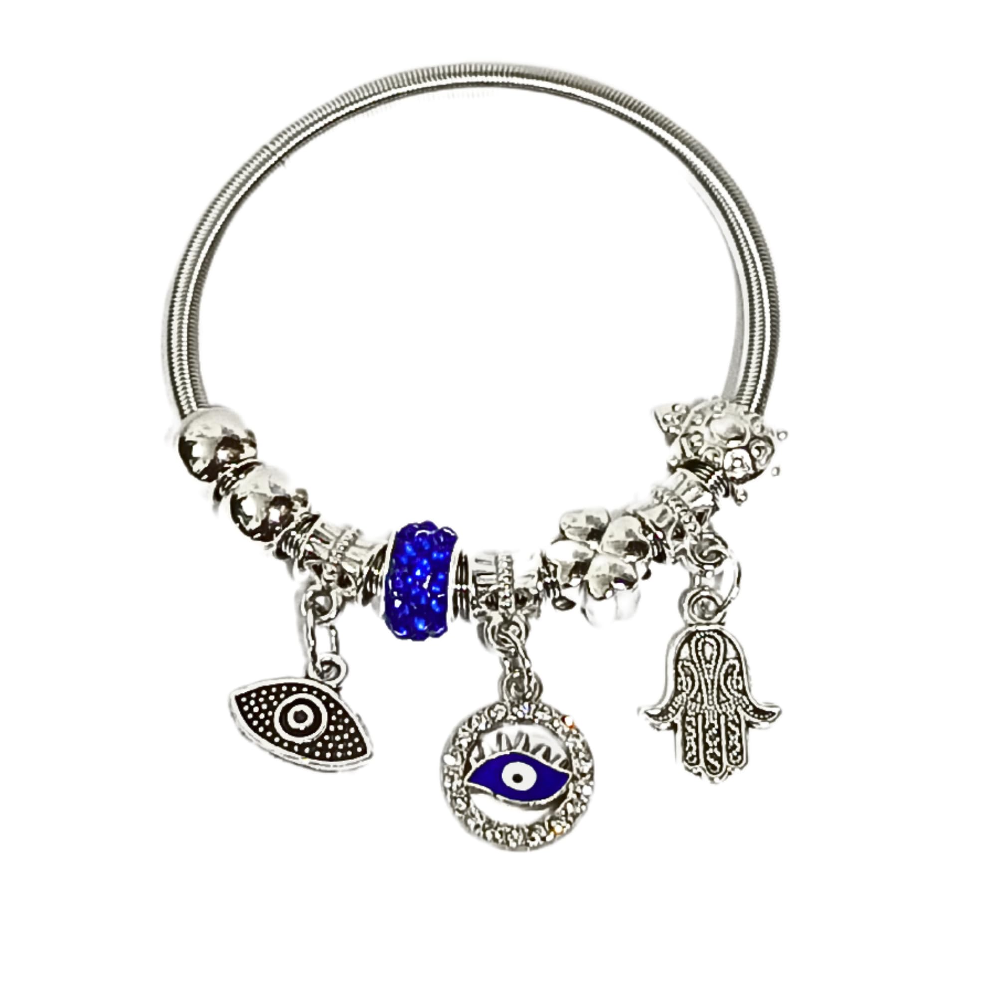 santarms Latest Silver Plated Steel Open Crown Crystal Charm bracelets For Women And Girls For Gifts (B0D46X7BB5) Amazon Price History, Amazon Price Tracker