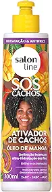 Salon Line, Ativador de Cachos, SOS Cachos, Óleo de Manga, Vegano - Para Cabelos Ondulados, Cacheados e Crespos, 300 ml
