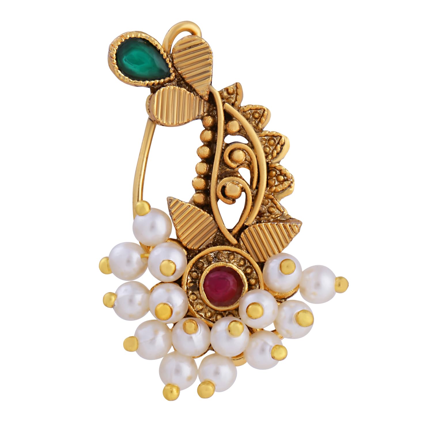 See full amazon price history chart for PARNA Fashion Jewellery Traditional Fancy Marathi Nose Pin Micron Gold Plated With Pearl Copper Alloy and Artificial Stone Non Piercing Maharashtrian Nath for women (NATH-834) PARNA Fashion Jewellery Traditional Fancy Marathi Nose Pin Micron Gold Plated With Pearl Copper Alloy and Artificial Stone Non Piercing Maharashtrian Nath for women (NATH-834) (B0D3QQZ8FZ) Amazon Price History, Amazon Price Tracker