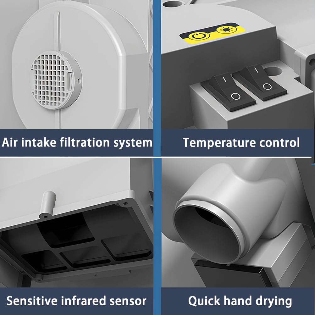 Asciugamani commerciale, sensore a infrarossi caldo e freddo a induzione, montaggio a parete, asciugatura rapida per cucina, bagno, servizi igienici, design ad alta efficienza energetica