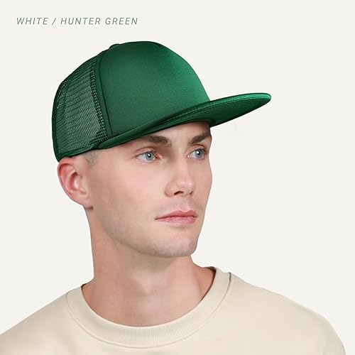 Miniatura 4 de CHOK.LIDS Flat Bill - Gorra de béisbol de malla de ala plana para hombres y mujeres, ajustable, con cierre a presión