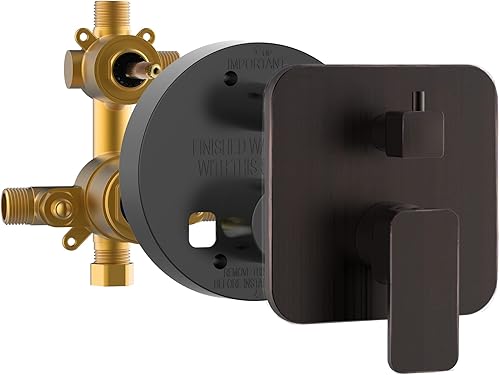 Miniatura 5 de PULSE ShowerSpas 3007-RIVD-MB - Válvula de equilibrio de presión Tru-Temp bidireccional de 12 pulgada con kit de moldura cuadrada de bronce aceitado