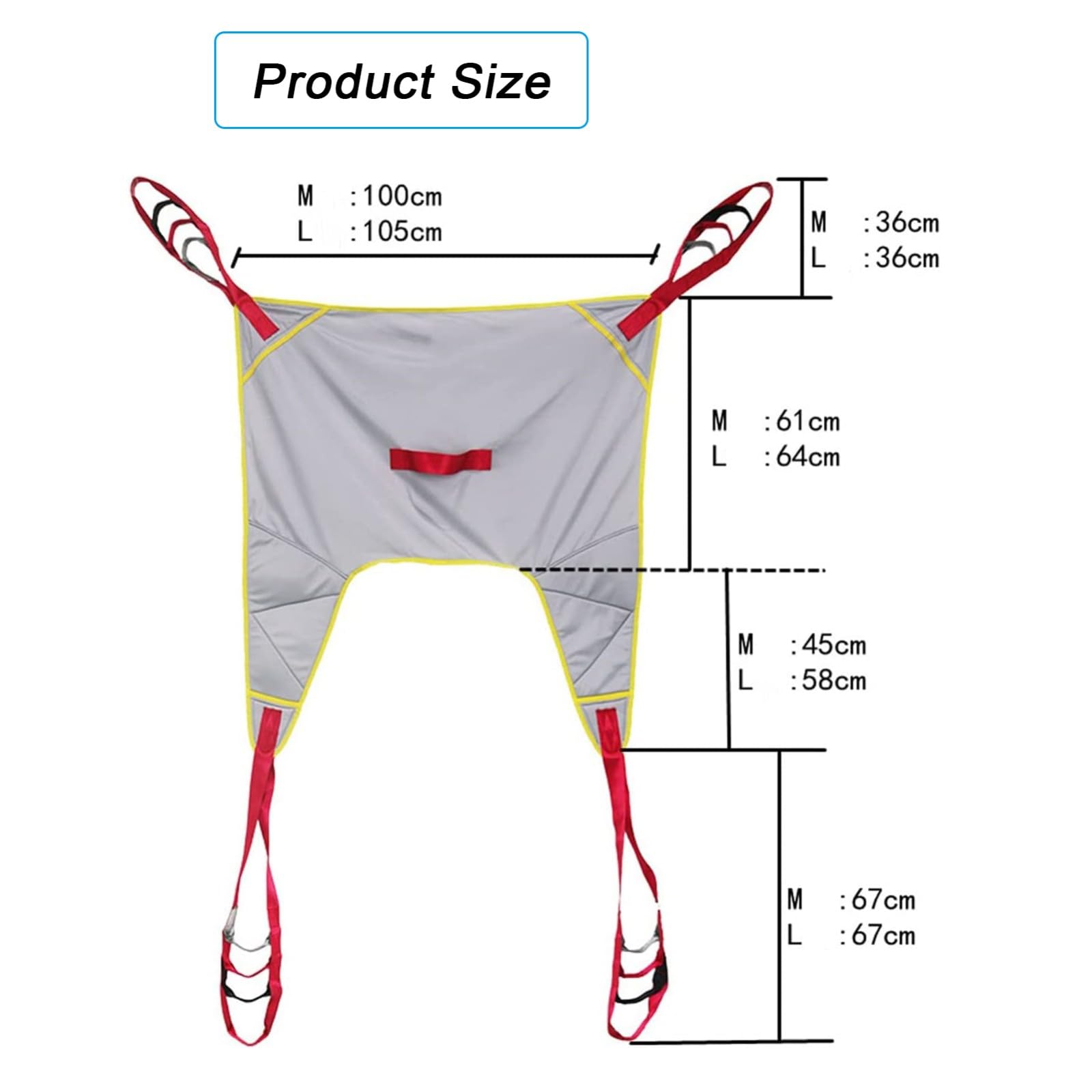 Cinturón de Transferencia médica de elevación,Arnés de Elevación de Paciente de Cuerpo Completo,Eslinga De Transferencia Paciente para Posicionamiento Y Elevación de La Cama,Enfermería M