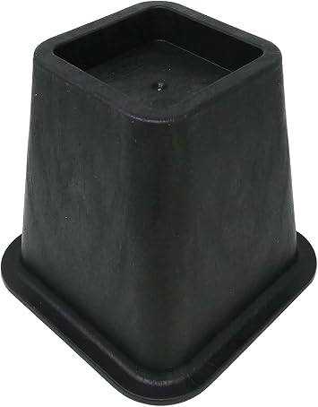 Shepherd Hardware 9523 6-Inch Molded Bed Risers, Black Finish, 4-Count