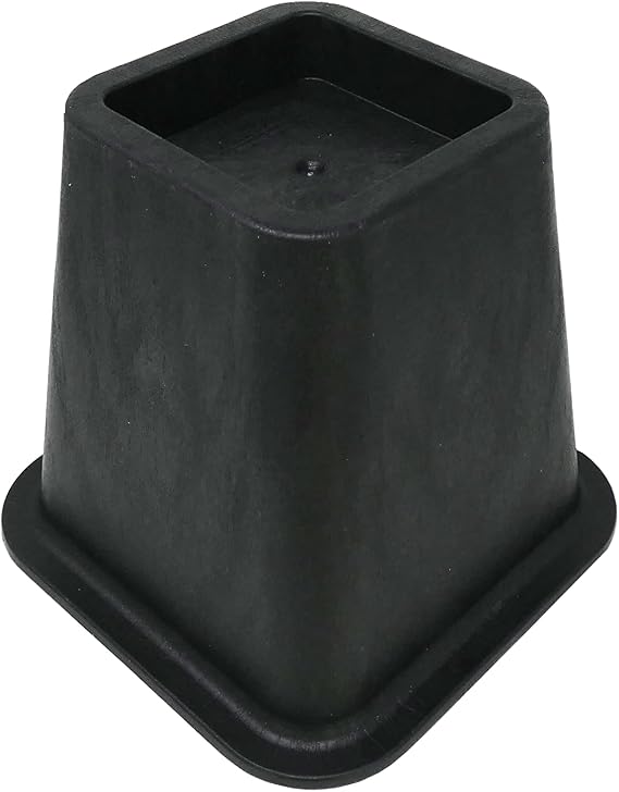 Shepherd Hardware 9523 6-Inch Molded Bed Risers, Black Finish, 4-Count