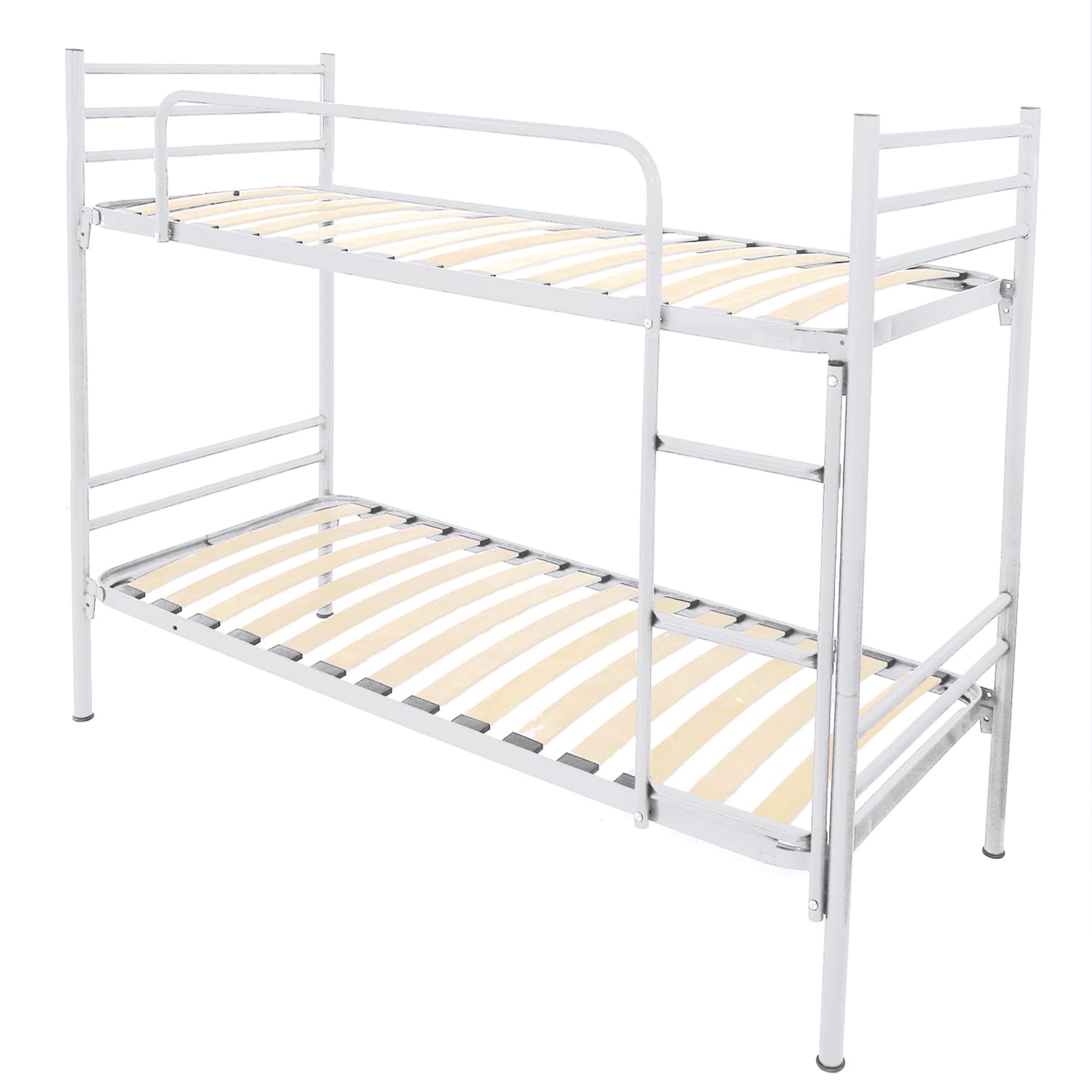 Letto a Castello per Adulti e Bambini Style Moderno 200x80 in metallo con 2 Rete Letto 80x190, Scomponibile 2 lettini (Letto Bianco)