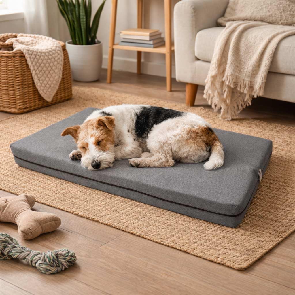 Comfy Line, Caseta para perros de talla mediana – Colchón para perros y gatos, con tejido hipoalergénico desenfundable, transpirable y lavable, cama acolchada 100% Made in Italy – Caseta 75 x 105