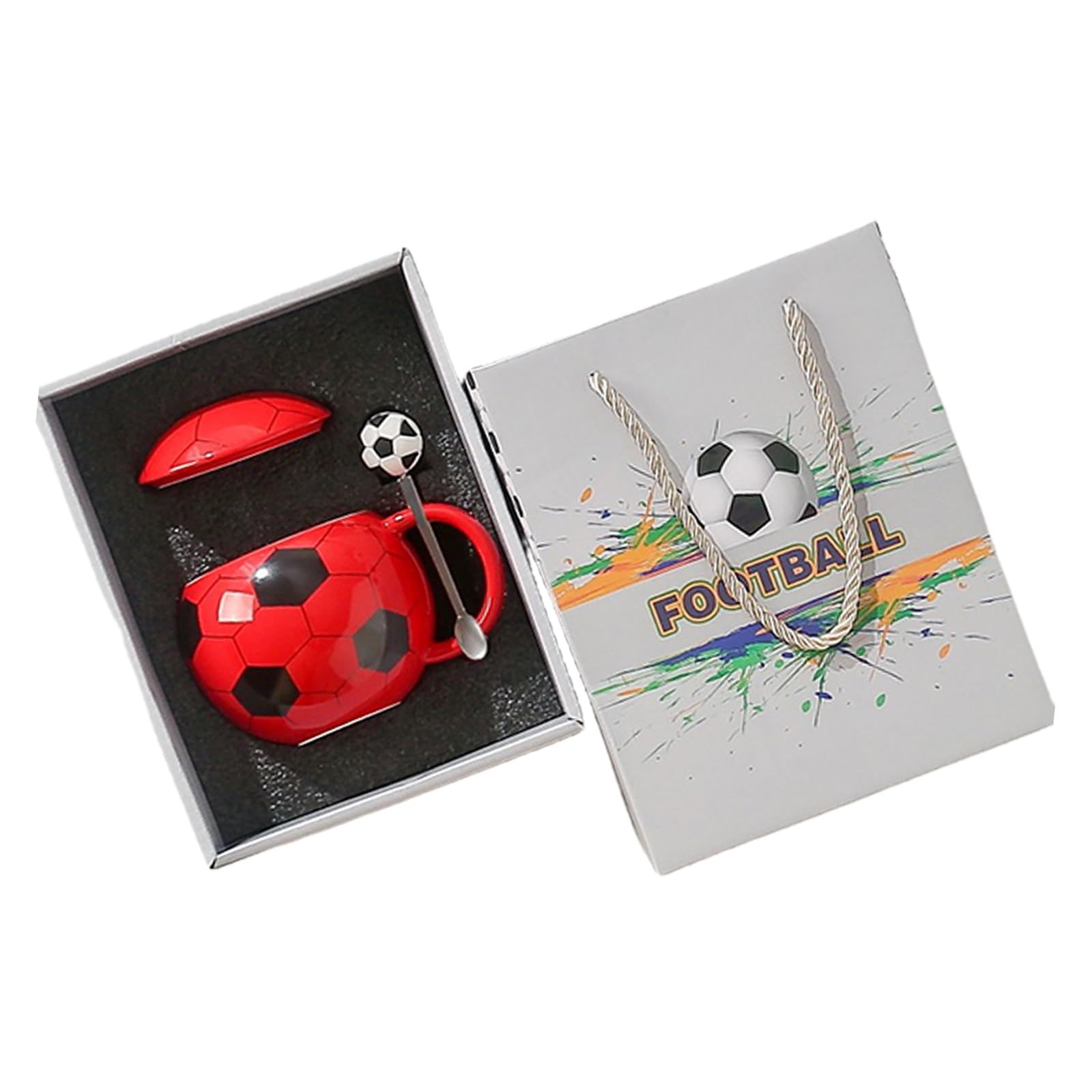 Linvimia Creative Sports Themed Ceramic Cup 14oz Capacity Football Commemorative Cup for Gifting to Soccer Lover Player Funny Football