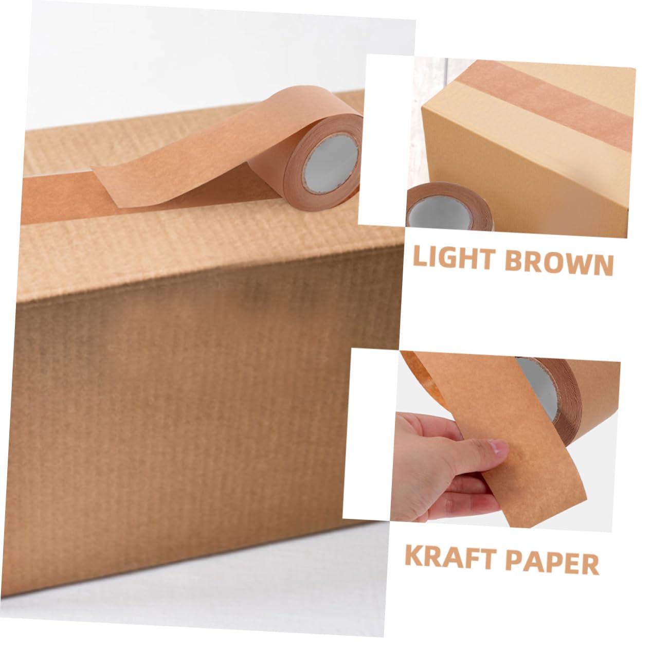 Lurrose 3 Set Di Nastro Sigillante in Carta Kraft Nastro Adesivo Di Supporto Per Scatole Di Imballaggio Nastro Per Spedizioni Ad Alta Resistenza 3 * 3
