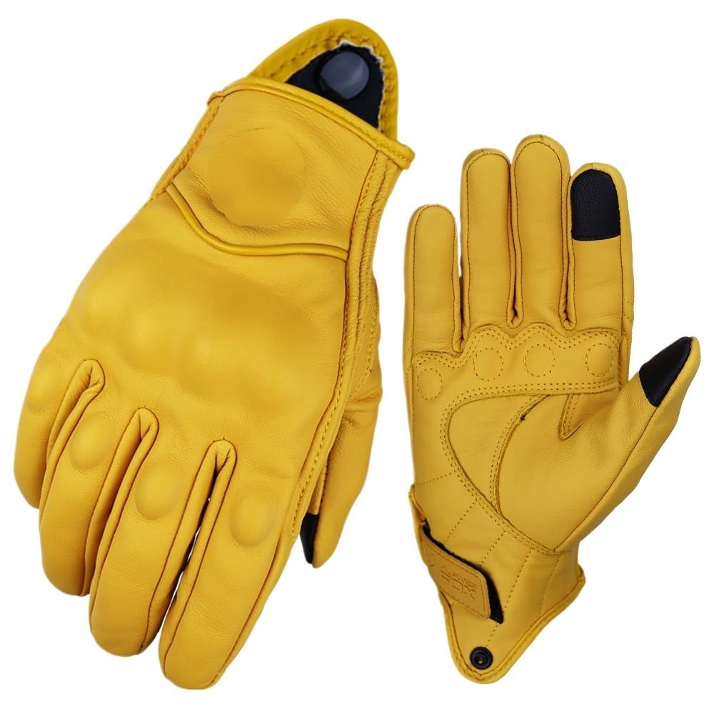 Gants de motocross d'été jaunes XXL avec protection et écran tactile