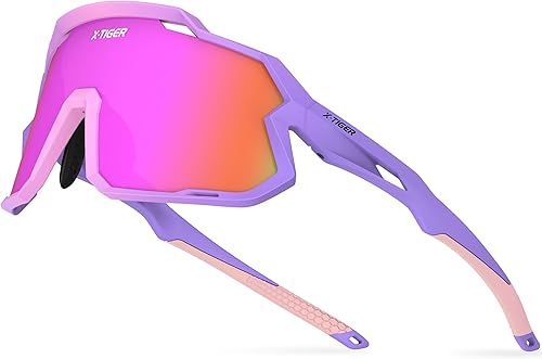 Miniatura 18 de X-TIGER Gafas de sol polarizadas para niños y niñas, lentes de sol de béisbol polarizadas para niños de 8 a 14 años, UV400, gafas de ciclismo