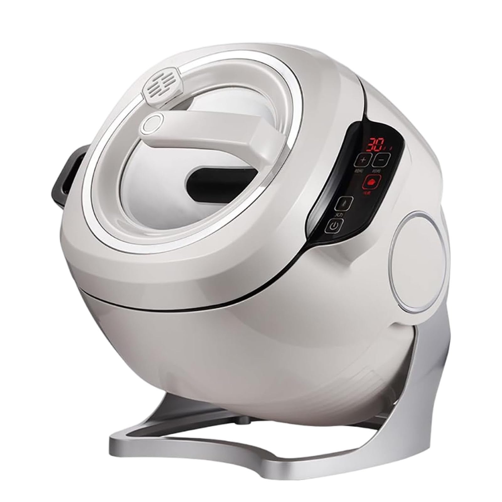 Wok de cuisson électrique – Démarrage automatique en un clic, réglage à 3 vitesses, rotation à 360° pour sauté et ragoût, idéal pour une préparation facile des repas