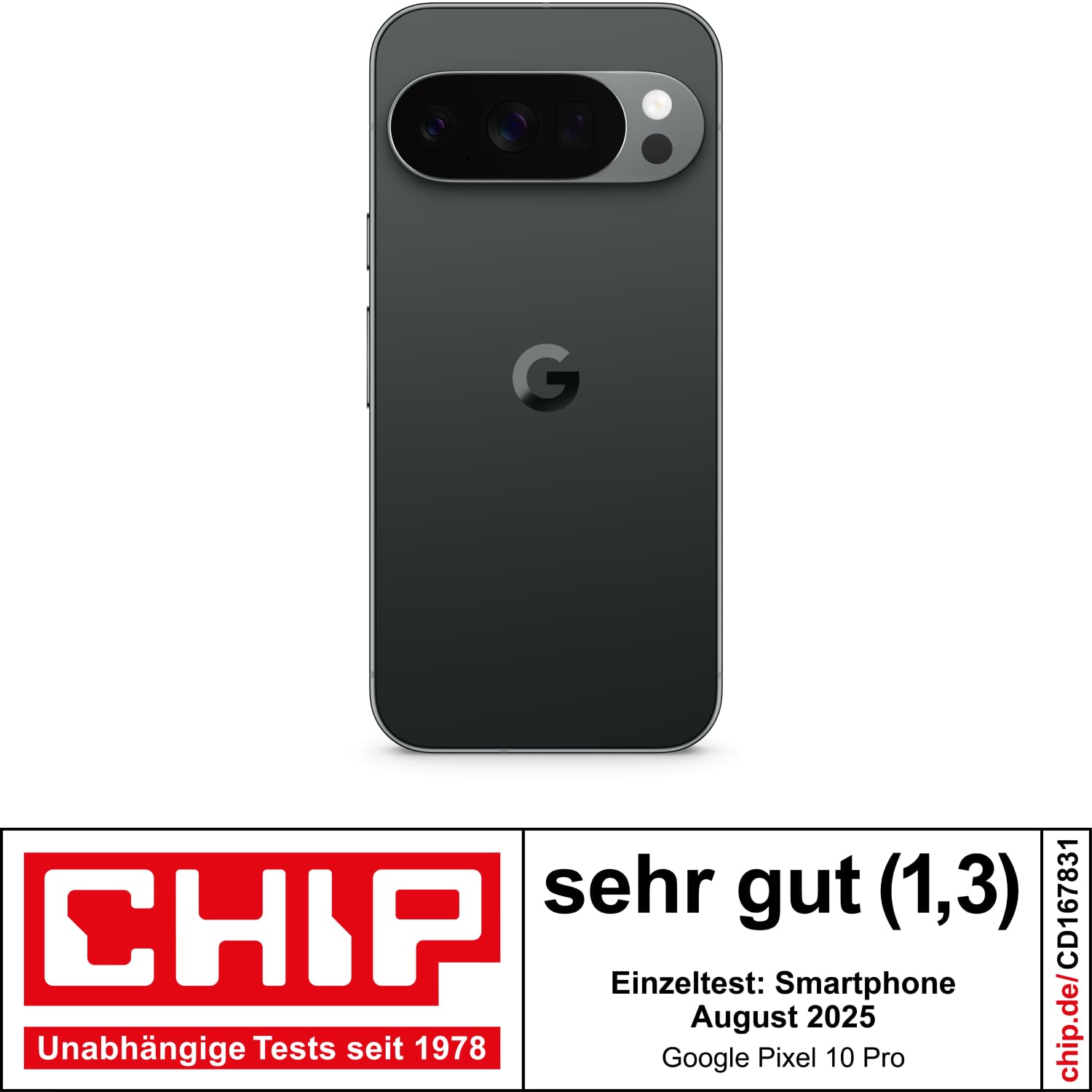 Google Pixel 10 Pro – Android-Smartphone ohne SIM-Lock, mit Gemini, Dreifach-Rückkamerasystem, mehr als 24 Stunden Akkulaufzeit und 6,3 Zoll großem Super Actua-Display – Obsidian, 128GB