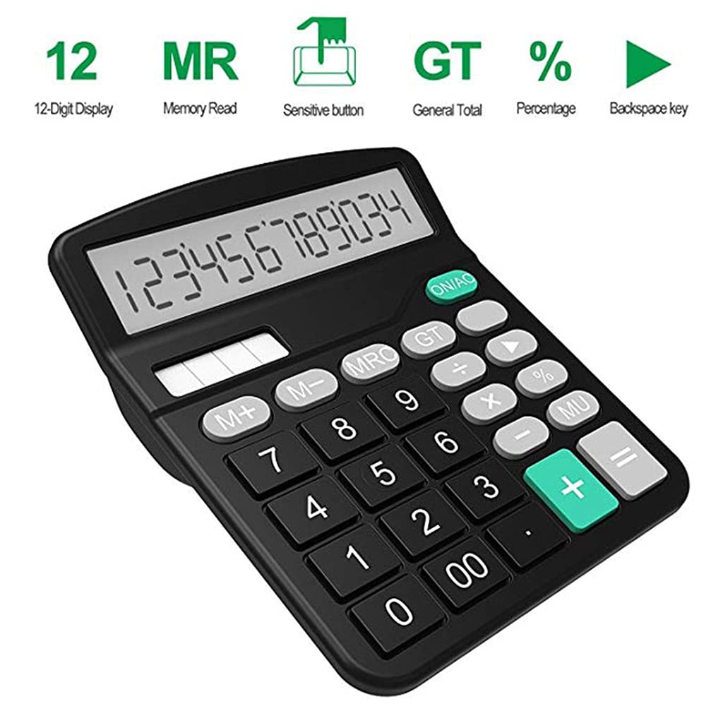 JFDBGU Office Finance Calculator Plastic Solar Computer Business Finance Office Calculator Oficina de la calculadora de Escritorio de 12 bits