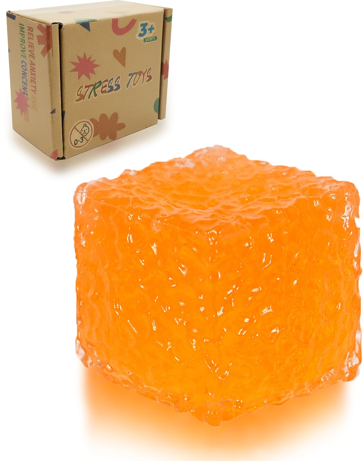 Jiezipeasy Honeycomb Cube Squishy Toy, Soft TPR Gel Stress Relief Squeeze Toy, Slow-Rising Sensory Fidget for Kids & Adults