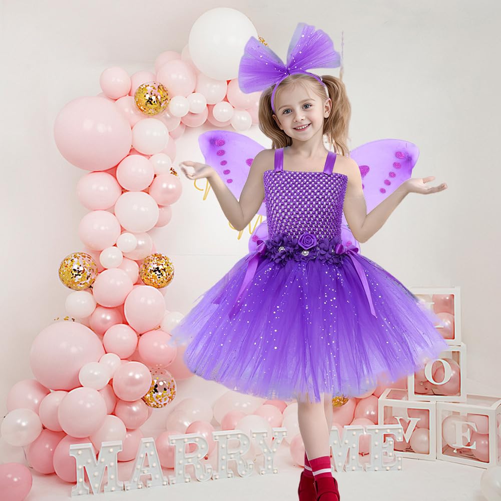 Layers Tulle Skirt Tutu Girls' Purple Ballet Dress for Ballerina